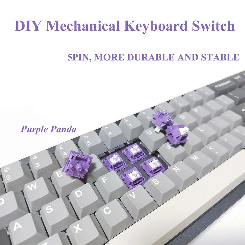 Tecsee Purple Panda Keyboard Switch PME Material Tactile POM Stem